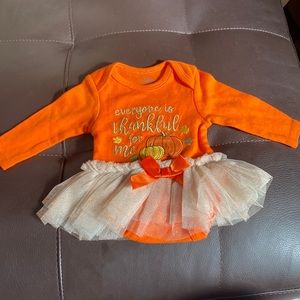 Baby Essentials Thanksgiving Onesie with Tutu NWOT